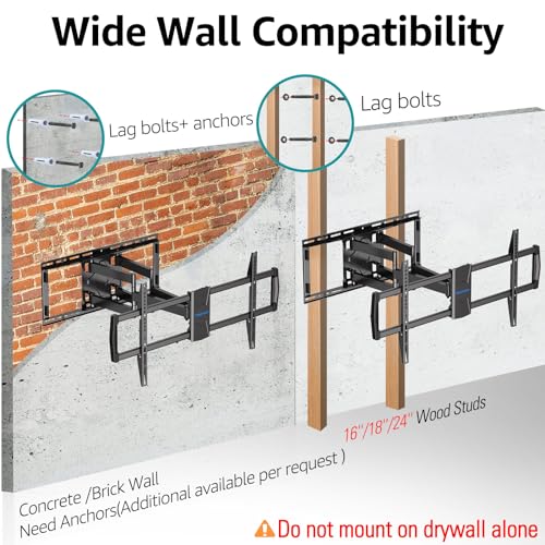 MOUNTUP Heavy Duty Full Motion TV Wall Mount for 47-90 inch Large TVs - size: Fit Most 47"-90" TVs