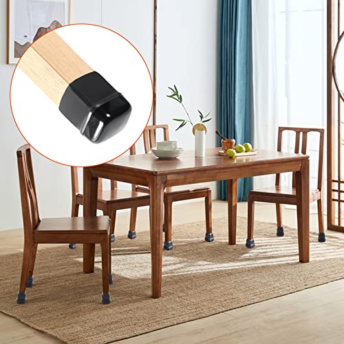 Ezprotekt 24Pcs Chair Sliders for Carpet, Square Chair Glides for Carpet - size: S-Black