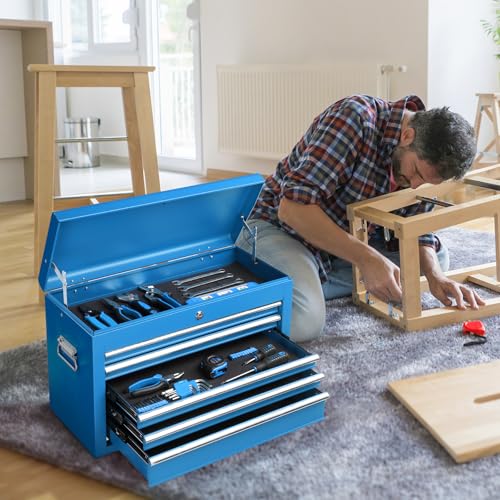 Winado 24" Portable Tool Box, 5 Drawer Tool Chest, Blue - color: Blue