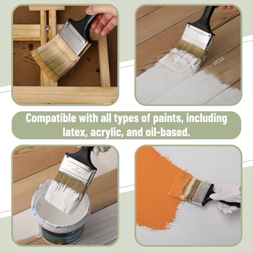 Bates- Paint Brushes, 4-Inch, 4 Pack, Flat Paint Brushes