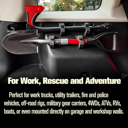 6 Pack Quick Assist Clamp Mount Clamps Release Rubber Fist Mounting Tool – Shovel Mount For Roof Rack, Fits 1-3/8'' Diameter Or Round Tube, Fit for UTV ATV Boat Van Any Wall, RV Car Accessories Kit