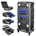 AIRAJ 5 Tier Stackable Tool Box with Wheels, Rolling Tool Box with Drawers