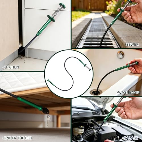 Flexible Grabber Tool, Magnetic 4-Claw Gripper (24", Green) - size: Green Magnetic