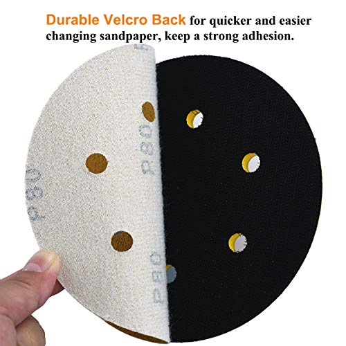6-Inch 6-Hole Hook and Loop Gold Sanding Discs 80-Grit, 100-Pack - style: 80 Grit