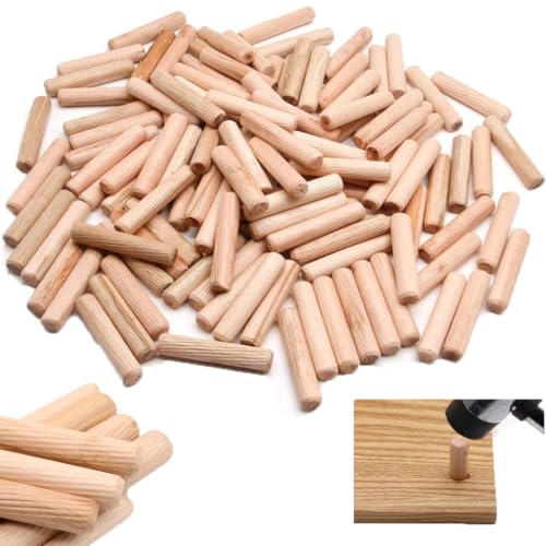 100 Pack Wooden Dowels 3/8 Inch Wooden Dowel Pins 1.5'' Dowel Rods Wood Sticks Reinforcing Wood Dowel for Furniture Repair Chair Table Cabinet Drawer Woodworking Joints Assembly Cabinet