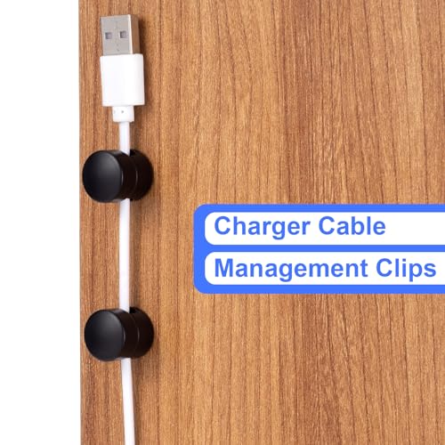 SmallCat 3 Sets Charger Holders for Cords, Matte Black Metal Cord Holder - color: Matte Black, size: 3 Sets