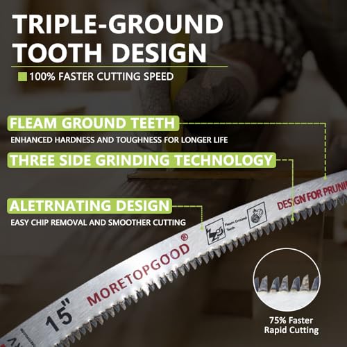 15Inch Arc Edge Reciprocating Saw Blade with Storage Box, 7TPI Japanese Teeth with Curved Edge Wood Pruning Saw Blades for Tree Trimming, Wood Cutting (5 Pack) - size: 15 inch