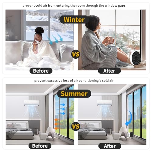 Door Seal Strip,High Density CR Insulation Tape,1 in x 3/4 in x 13 Ft | Air Conditioner Foam,Strong Adhesive,Soundproof, Dustproof,Reduce Noise,High Density CR Foam Insulation Tape,Black - color: Black, size: 1 In x 3/4 In x 13 Ft