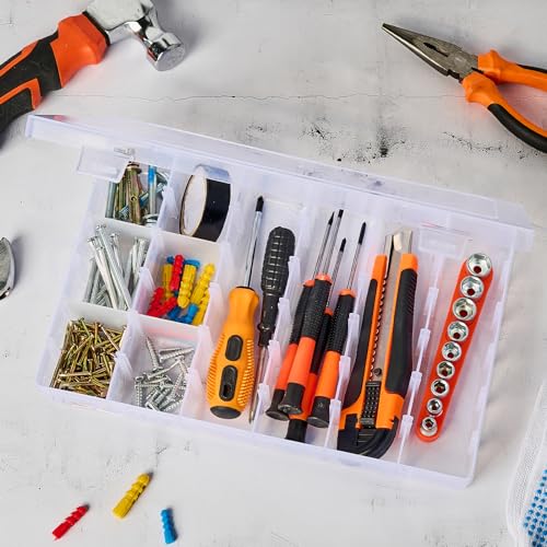Mauproy 18 Grids Large Plastic Organizer Box with Adjustable Dividers - style: Large 18 Grids