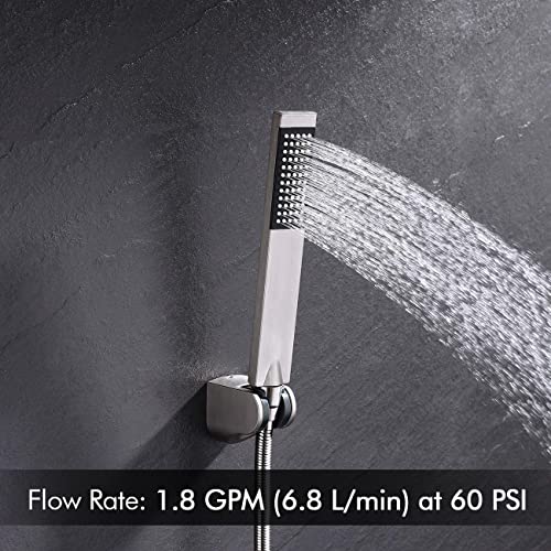 KES Brass Handheld Shower Head, 1.5-Meter Long Hose and Holder Bracket - color: Brushed Nickel