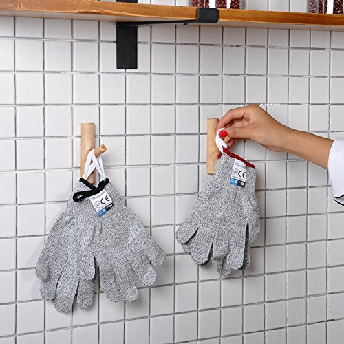 Dowellife Cut Resistant Gloves Food Grade Level 5 Protection, Safety Kitchen Cuts Gloves for Oyster Shucking, Fish Fillet Processing, Mandolin Slicing, Meat Cutting and Wood Carving. (Large-2 Pairs) - size: Large (Pack of 2), style: Original