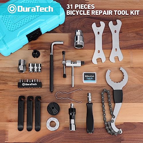 DURATECH 31 Pieces Bicycle Tool Kit, Bike Repair Tools with Storage Box