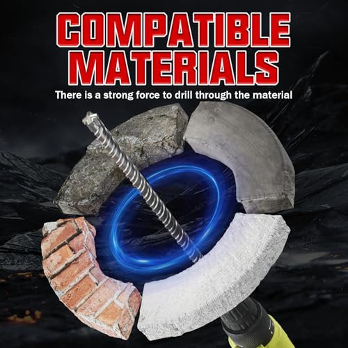 CSOOM SDS Plus Rotary Hammer Drill Bit 1"x18.11", Professional Concrete Drill Bit for Concrete, Brick, Stone and Cement Walls - size: 1"x18.11"