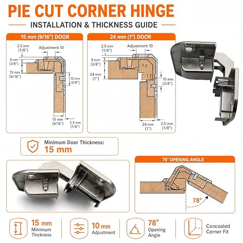 1Pack 343.90.710 Pie Cut Corner Hinges for Grass Mepla Cabinets - color: 1 Pcs