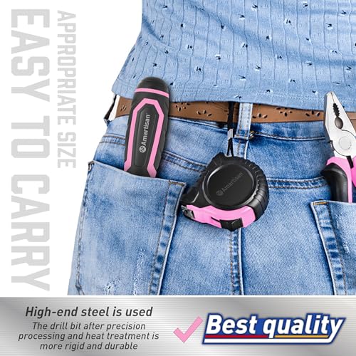 Amartisan 18-in-1 Multi-bit Screwdriver Set - color: Pink, size: 18-in-1 Multi-bit Screwdriver Set