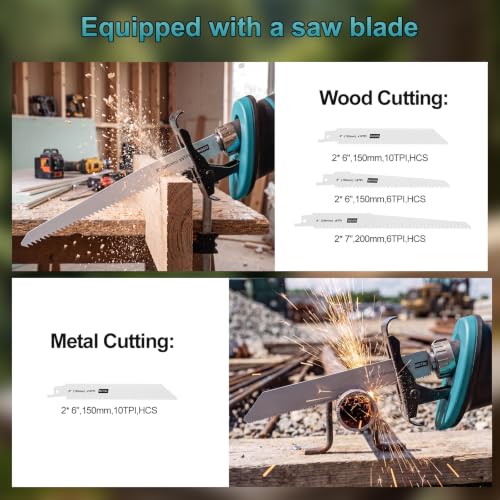Cordless Reciprocating Saw Compatible with Makita 18V Battery (No Battery)