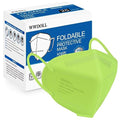 WWDOLL KN95 Face Mask 25 Pack, 5-Layers Breathable Disposable KN95 Masks - color: Green