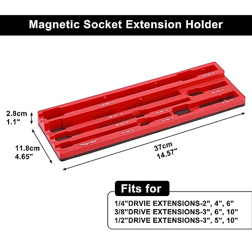 Mayouko Magnetic ABS Socket Extension Organizer, Socket Extension Bar Holder, Fit for 1/4",3/8",1/2“Drive Extensions, Extensions not Included - size: Only organizer