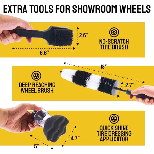 Car Detailing Brush Set 9-pc, Car Detailing Kit Interior by Detail Dudes - size: 9 Pack (Full Kit)