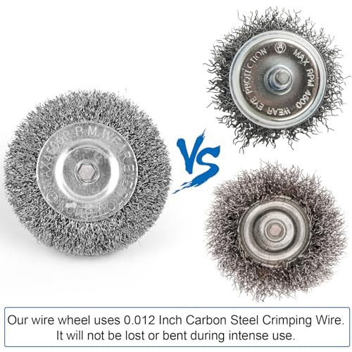Wire Brush for Drill, Wire Wheel Brush Cup Set, Drill Wire Brush for Drill 1/4 Inch Arbor for Cleaning Rust, Stripping and Drill Attachment（Hexagonal） - style: Hexagonal