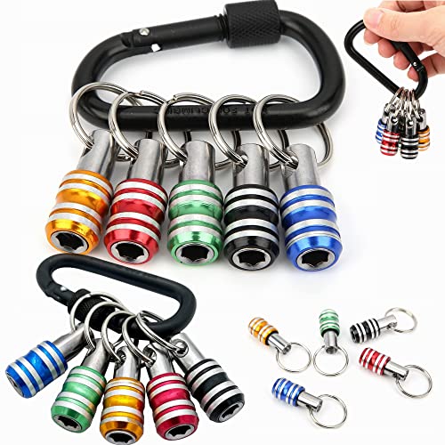 FACAINCXS Bit Holder 1/4 inch Hex Shank Screwdriver Bits Holder Extension Bar Keychain Screw Adapter Drill Change Hand-held Screwdrivers Drill Bits Holder Portable (10PCS) - color: 10pcs-sct