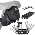 WOTOW 14 in 1 Bike Repair Tool Kit & Bike Saddle Bag - style: 14 in 1 Multitool (Black)