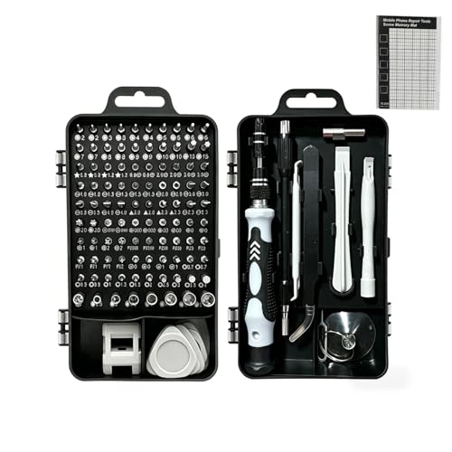 115-in-1 Magnetic Precision Screwdriver Set, 98 Bits Electronics Repair Tool Kit with Flexible Shaft, Pry Tools for Phone, Laptop, Watch, Game Console & Small Devices