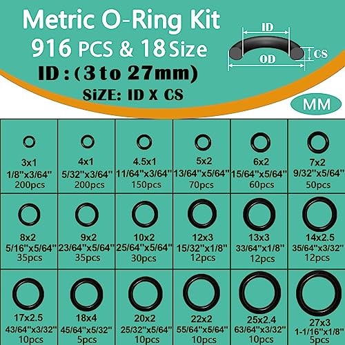 XBVV 37 Size 1075 Pcs Faucet Washers & O-Rings Kit & Plumbing Gasket 3-in-1 Home Universal Rubber Washers Assortment Kit for Faucet Hose Spigot Plumbing Seal Repair with Pick Hook