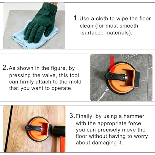 Floor Gap Fixer Tool Kit with Rubber Mallet & Sticky Pads