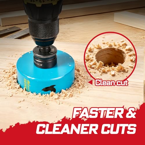 Geinxurn 4 Inch(102mm) Hole Saw, 1PC HSS Bi-Metal Hole Saw Kit with Shark Tooth Hole Cutter for Wood,Drywall, PVC Boards and Thin Metal - color: 1 PCS 4"