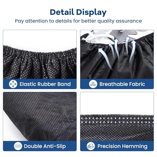 1000 Pack Disposable Shoe Covers, X-Large Non Slip Shoe Booties for Indoors, Non-Woven Boot Covers for Home Guests, Cleaning Crews, Contractors, Real Estate, Open House Floor Protection(500 Pairs)