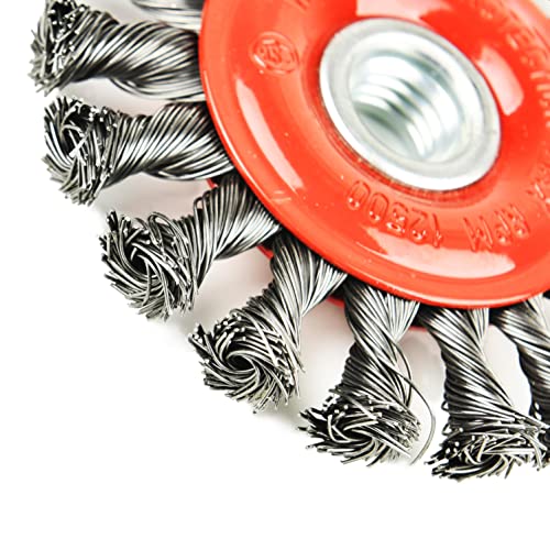 AAIN 10PCS 4 Inch Twist Knotted Wire Wheel Brush for Angle Grinder - size: 10 pack, style: 4 inch Knotted Wire Brush