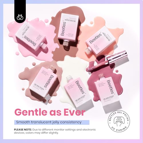 Beetles Nude Pink Gel Nail Polish, 6 Colors 15ML Full Size Jelly Nail Gel - color: 15ML*6-Ultimate Monochrome