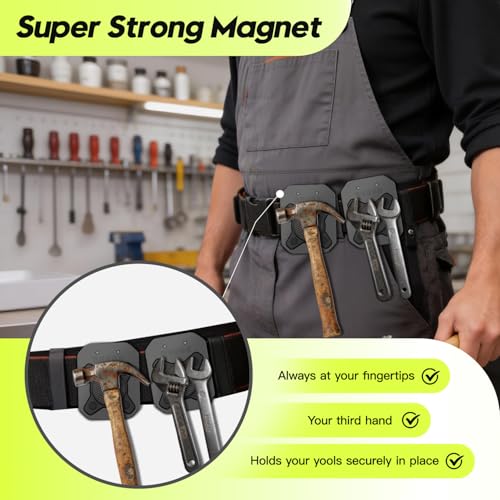SEESE Strong Magnetic Tool Holder: Magnetic Belt Clip for Power Tools & Hand Tools, Anti-Fall Secure Grip for Home Improvement, Workshop, Electrician