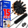 Holikme Dryer Vent Cleaner Kit - 15Ft Flexible Lint Brush for Deep Cleaning - color: Gray, size: 15FT