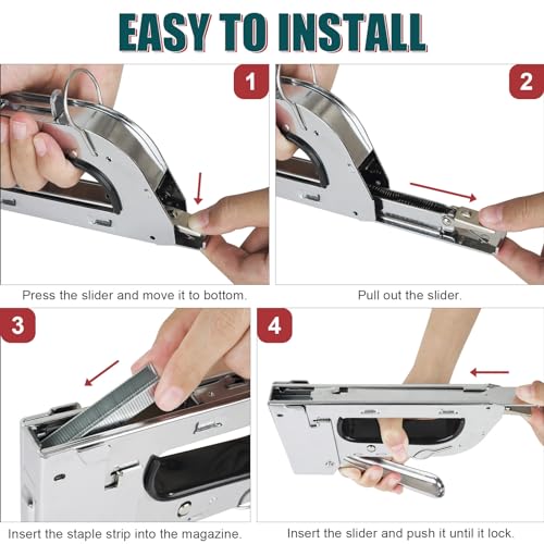 NEU MASTER All Steel Staple Gun, Wood Stapler Gun with 4000 Staples - style: All Steel Staple Gun