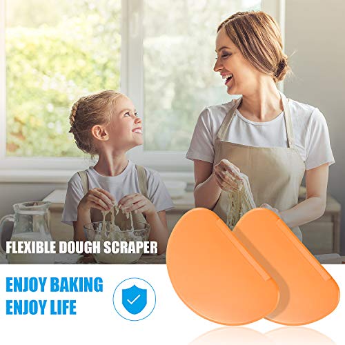 Patelai 2 Pcs Bowl Scraper Dough Bench Scraper Baking Flexible Spatula