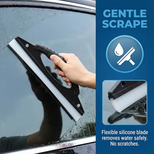 Car Squeegee, 12 Inch Automotive Windshield Squeegee with Handle, Non-Streak Water Scraper for Drying, Flexible Rubber Water Blade for Mirror, Tile, Wall, Paint (1PC) - size: 1PC