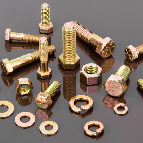 804PCS Assorted Nuts and Bolts with Washers, Grade 8 Bolt Assortment Kit, Including 1/4-20, 5/16-18, 3/8-16, 1/2-13 SAE Size,Yellow Zinc Plated for Automotive,Truck & Mechanical Repair - size: 804pcs SAE 1/4-20 5/16-18 3/8-16 1/2-13