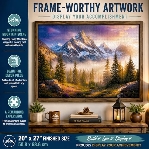 Adult Jigsaw Puzzle Foggy Mountain 1000 Piece - color: Misty Morning