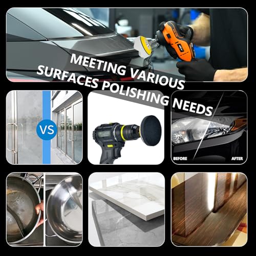 138 PCS 3Inch Sanding Disc Drill Polishing Kit 60-10000 Grit, Headlight Restoration Kit with 1/8" 1/4” Shank Backer Plate, Dry Wet Sanding Paper, Polishing Pads and Interface Pad for Car Metal Glass