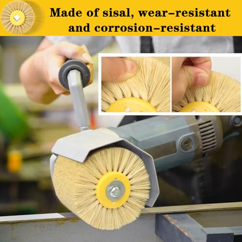 Shinboc 4.7x4 Inch Surface Conditioning Tool, Sisal Abrasive Drawing Wheel - style: Sisal Abrasive