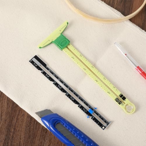 Sewing Gauge Measuring Tool Set 5-in-1 Sliding Gauge Sewing Ruler Tool, Seam Gauge for Sewing Fabric Quilting Ruler Hem Gauge with Sliding Marker for Knitting Crafting Beginner Supplies