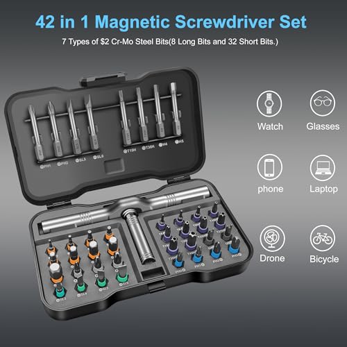 JENABOM 42 in 1 Magnetic Screwdriver Set,DIY Ratchet Screwdriver - size: 42 in 1