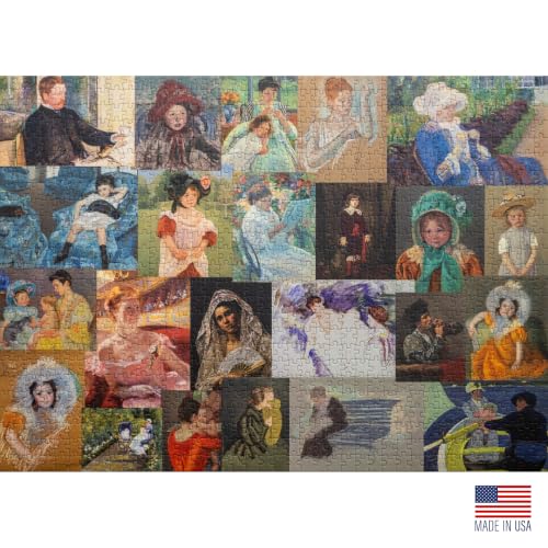 American Impressionism: The Works of Mary Cassatt, Premium 1000 Piece Jigsaw Puzzle for Adults, Glare-Free, Soft-Touch Puzzles, Made in USA, Puzzle Lovers Gift Ideas, 26.6" x 19.25" - color: American Impressionism: the Works of Mary Cassatt