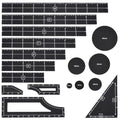 BENECREAT 17Pcs Black Objective Point Markers, Acrylic Objective Makers Ruler Set War Games Measuring Ruler, Round Objective Marker Gaming Accessory for Tabletop Wargames