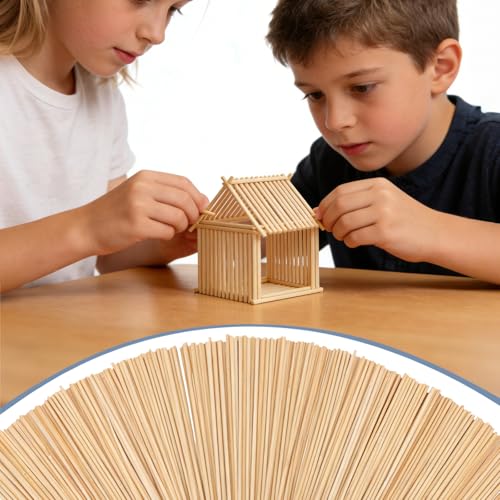 200 Pcs Wooden Dowel Rods, 1/8 x 12 Inch Bamboo Sticks for Crafts - size: 1/8 x 12"