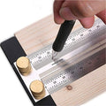 Ultra Precise Marking T-Rule Stainless Steel Marking Ruler,T Square High Precision Woodworking Tools Compatible Mechanical Pencil,Positioning Scribbling Gauge for Carpenter Engineer (120mm)… - style: 120mm