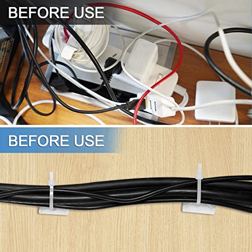 Zip Tie Mounts - SeuYeugX 1000 PCS Cable Self Adhesive Mounts Set for Wire Management with Stick Pads Anchors Clips Squares Holders (White) - color: 1000pack White