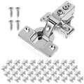 Mousike 40 Pack (20 Pair) Soft Close Cabinet Hinges, 1/2 Overlay Soft Close Hinges for Kitchen Cabinet, Stainless Steel, Built-in Damper, 100 Degree Opening Angle, 6 Way Adjustment - color: Silver, size: 40 Pack